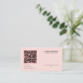 Personalisierter QR-Code Modern rosa Logo Visitenkarte (Stehend Vorderseite)