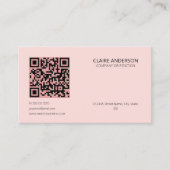 Personalisierter QR-Code Modern rosa Logo Visitenkarte (Vorderseite)