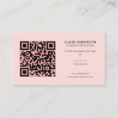 Personalisierter QR-Code Modern rosa Logo Visitenkarte (Vorderseite)
