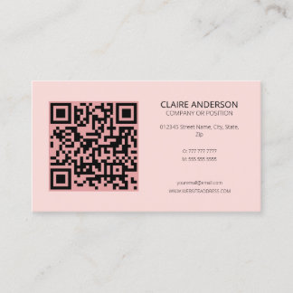 Personalisierter QR-Code Modern rosa Logo Visitenkarte