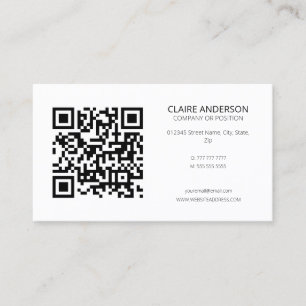 Personalisierter QR-Code Modern White Custom Logo Visitenkarte