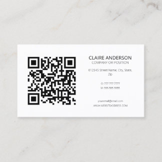 Personalisierter QR-Code Modern White Custom Logo Visitenkarte