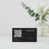 Personalisierter QR-Code Modern White Custom Logo Visitenkarte (Stehend Vorderseite)