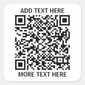 Personalisierter QR-Code Quadratischer Aufkleber (Vorderseite)