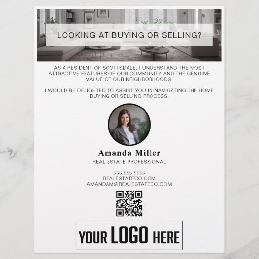 Personalisierter QR-Code Real Anwesen Marketing Flyer (Hinten)