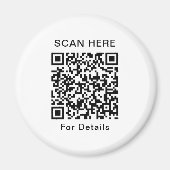 Personalisierter QR-Code-Rundmagnet – Fällt auf Magnet (Vorne)