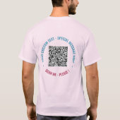Personalisierter QR-Code-Schriftart und Farbcode-T T-Shirt (Rückseite)