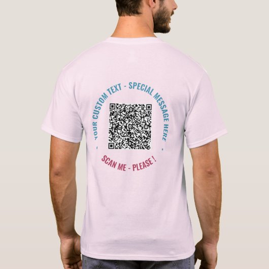 Personalisierter QR-Code-Schriftart und Farbcode-T T-Shirt (Rückseite)