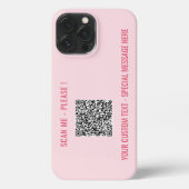 Personalisierter QR-Code Textnachricht iPhone-Fall iPhone Hülle (Rückseite)