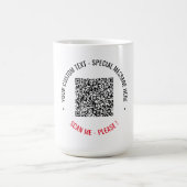 Personalisierter QR-Code und Text-Kaffee-Tasse Kaffeetasse (Mittel)