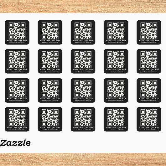 Personalisierter QR-Code und Text Quadratischer Aufkleber