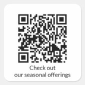 Personalisierter QR-Code-URL-Generator Quadratischer Aufkleber (Vorderseite)