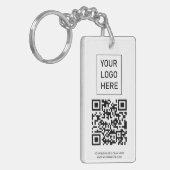Personalisierter QR-Code Visitenkarte Ihr Logo wei Schlüsselanhänger (Vorderseite links)