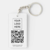 Personalisierter QR-Code Visitenkarte Ihr Logo wei Schlüsselanhänger (Rückseite)