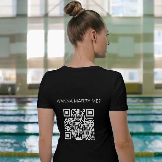 Personalisierter QR-Code Wanna Marry Me T-Shirt
