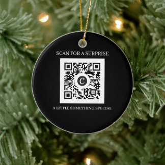 Personalisierter QR-Code Weihnachten Keramik Ornament