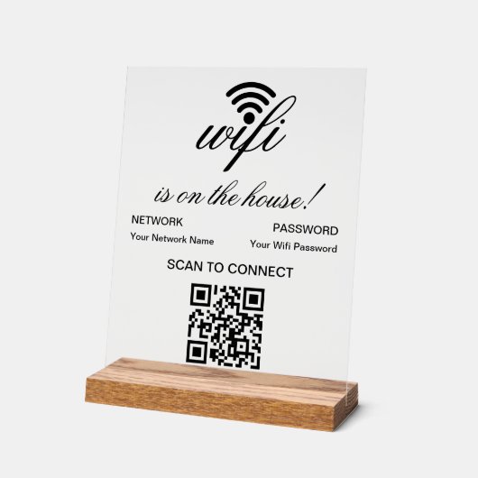 Personalisierter QR-Code Wifi-Internet-Scan zur Ve Acrylschild (Winkel)