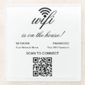 Personalisierter QR-Code Wifi-Internet-Scan zur Ve Glasuntersetzer (Vorderseite)
