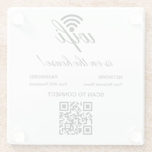 Personalisierter QR-Code Wifi-Internet-Scan zur Ve Glasuntersetzer (Rückseite)