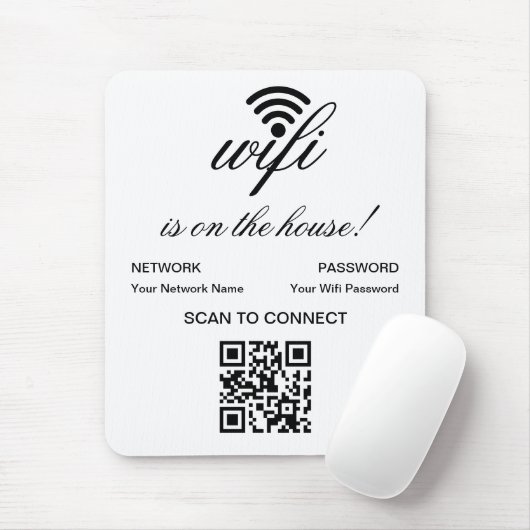 Personalisierter QR-Code Wifi-Internet-Scan zur Ve Mousepad (Mit Mouse)