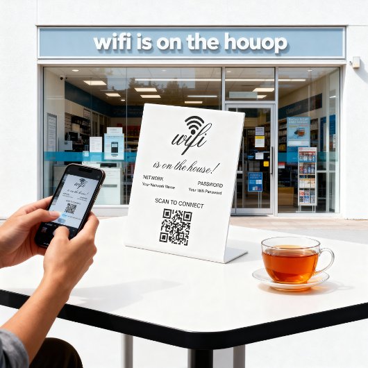 Personalisierter QR-Code Wifi-Internet-Scan zur Ve Sockelschild