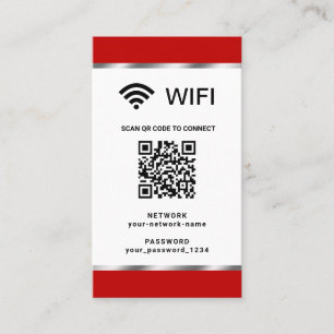 Personalisierter QR-Code, Wifi-Netzwerk und Kennwo Visitenkarte