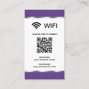 Personalisierter QR-Code, Wifi-Netzwerk und Kennwo Visitenkarte