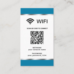 Personalisierter QR-Code, Wifi-Netzwerk und Kennwo Visitenkarte