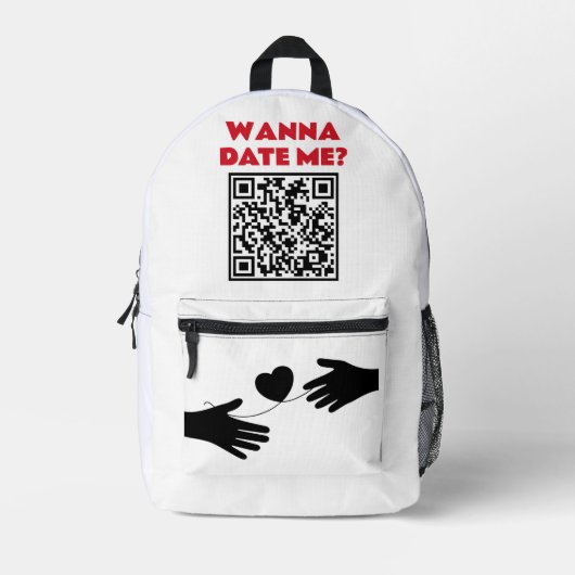 Personalisierter QR-Code – Willst du mich datieren Bedruckter Rucksack (Vorderseite)