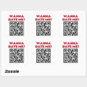 Personalisierter QR-Code – Willst du mich datieren Quadratischer Aufkleber (Blatt)