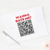 Personalisierter QR-Code – Willst du mich datieren Quadratischer Aufkleber (Umschlag)