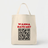 Personalisierter QR-Code – Willst du mich datieren Tragetasche (Vorne)