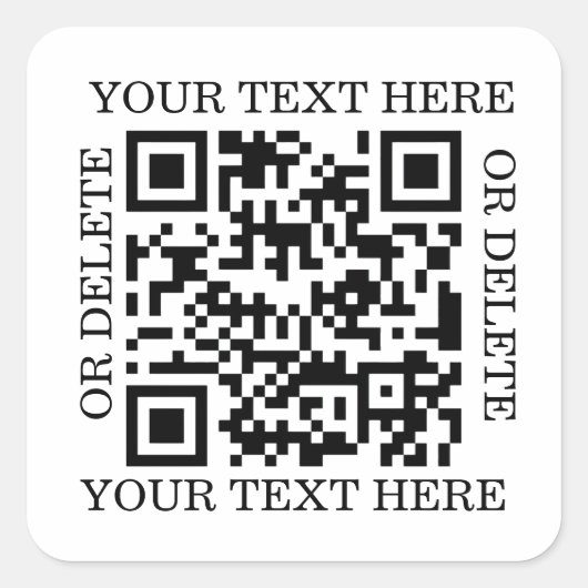 Personalisierter QR-Code zum Scannen Quadratischer Aufkleber (Vorderseite)