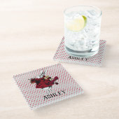 Personalisierter Queens Garb Glasuntersetzer (Schrägansicht)