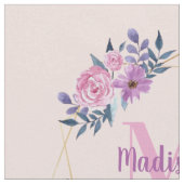 Personalisierter Quilt-Blockplatz mit Name Monogra Stoff (Nahaufnahme)