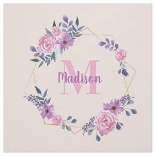 Personalisierter Quilt-Blockplatz mit Name Monogra Stoff