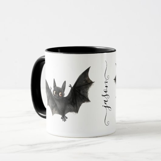 Personalisierter Quirky Halloween-Bat Tasse (Vorderseite Links)