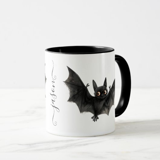 Personalisierter Quirky Halloween-Bat Tasse (VorderseiteRechts)