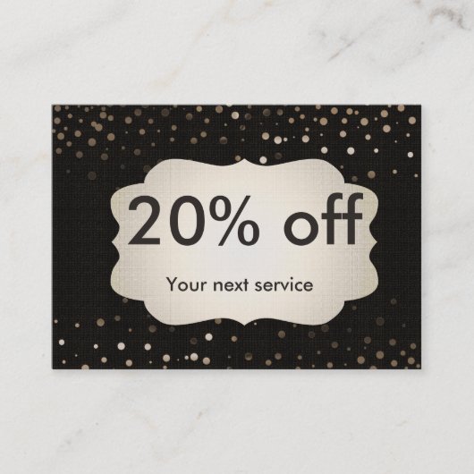 Personalisierter Rabattgutschein Confetti Rabattkarte (Vorderseite)