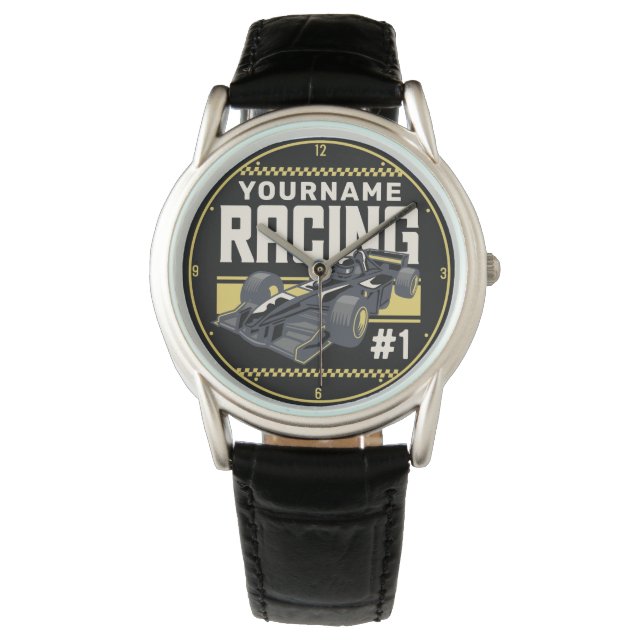 Personalisierter Racing Team Fast Race Car Treiber Armbanduhr (Vorderseite)