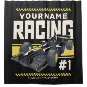 Personalisierter Racing Team Fast Race Car Treiber Duschvorhang (Vorderseite)
