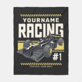 Personalisierter Racing Team Fast Race Car Treiber Fleecedecke (Vorderseite)