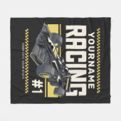 Personalisierter Racing Team Fast Race Car Treiber Fleecedecke (Vorderseite (Horizontal))