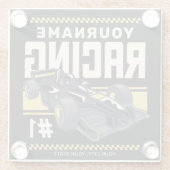 Personalisierter Racing Team Fast Race Car Treiber Glasuntersetzer (Rückseite)