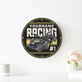 Personalisierter Racing Team Fast Race Car Treiber Große Wanduhr (Zuhause)