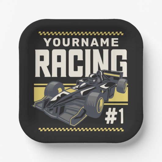 Personalisierter Racing Team Fast Race Car Treiber Pappteller (Vorderseite)