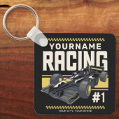 Personalisierter Racing Team Fast Race Car Treiber Schlüsselanhänger (Vorderseite)