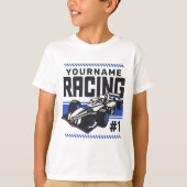Personalisierter Racing Team Fast Race Car Treiber T-Shirt (Vorderseite)
