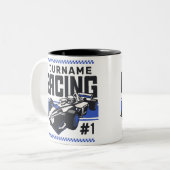 Personalisierter Racing Team Fast Race Car Treiber Zweifarbige Tasse (Vorderseite Links)