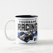 Personalisierter Racing Team Fast Race Car Treiber Zweifarbige Tasse (Links)